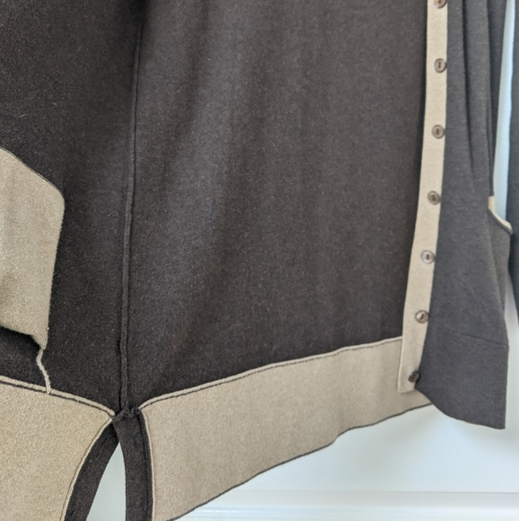 Cotton by Autumn Cashmere Long Brown Sweater Cardigan - Picture 4 of 14